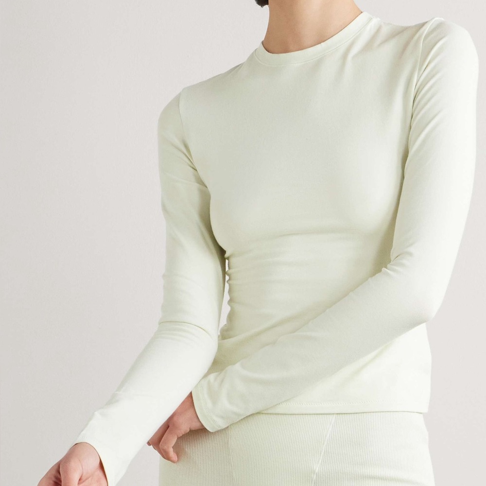 NWT SKIMS cotton jersey long sleeve bone Medium